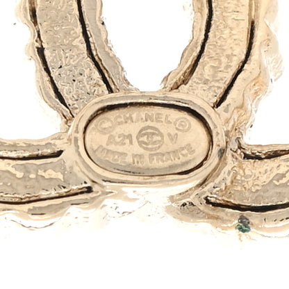 Chanel Crystal Over The Rainbow CC Earrings Gold Multicolor 4 of 5