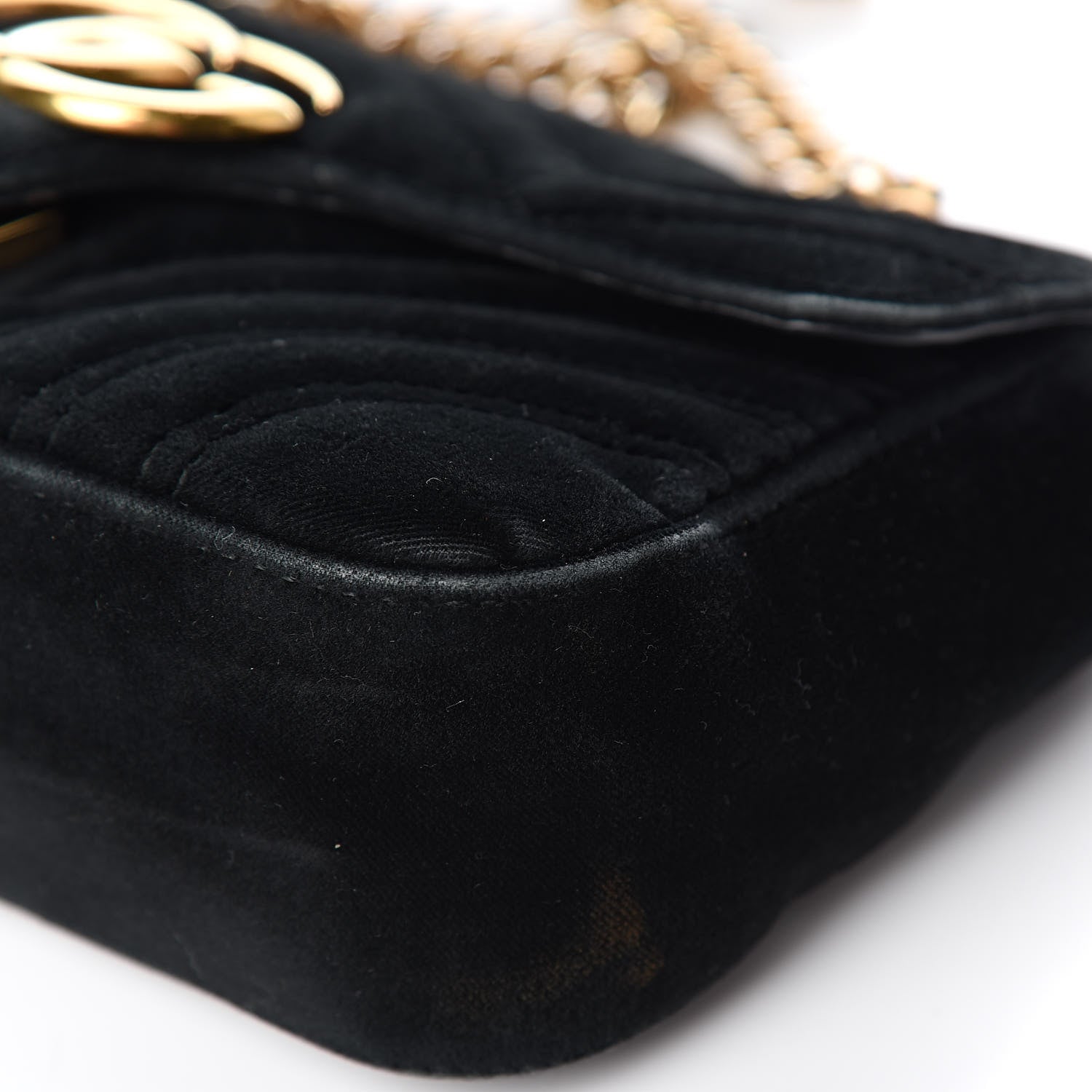 Gucci Velvet Matelasse Mini GG Marmont Shoulder Bag Black 13 of 16