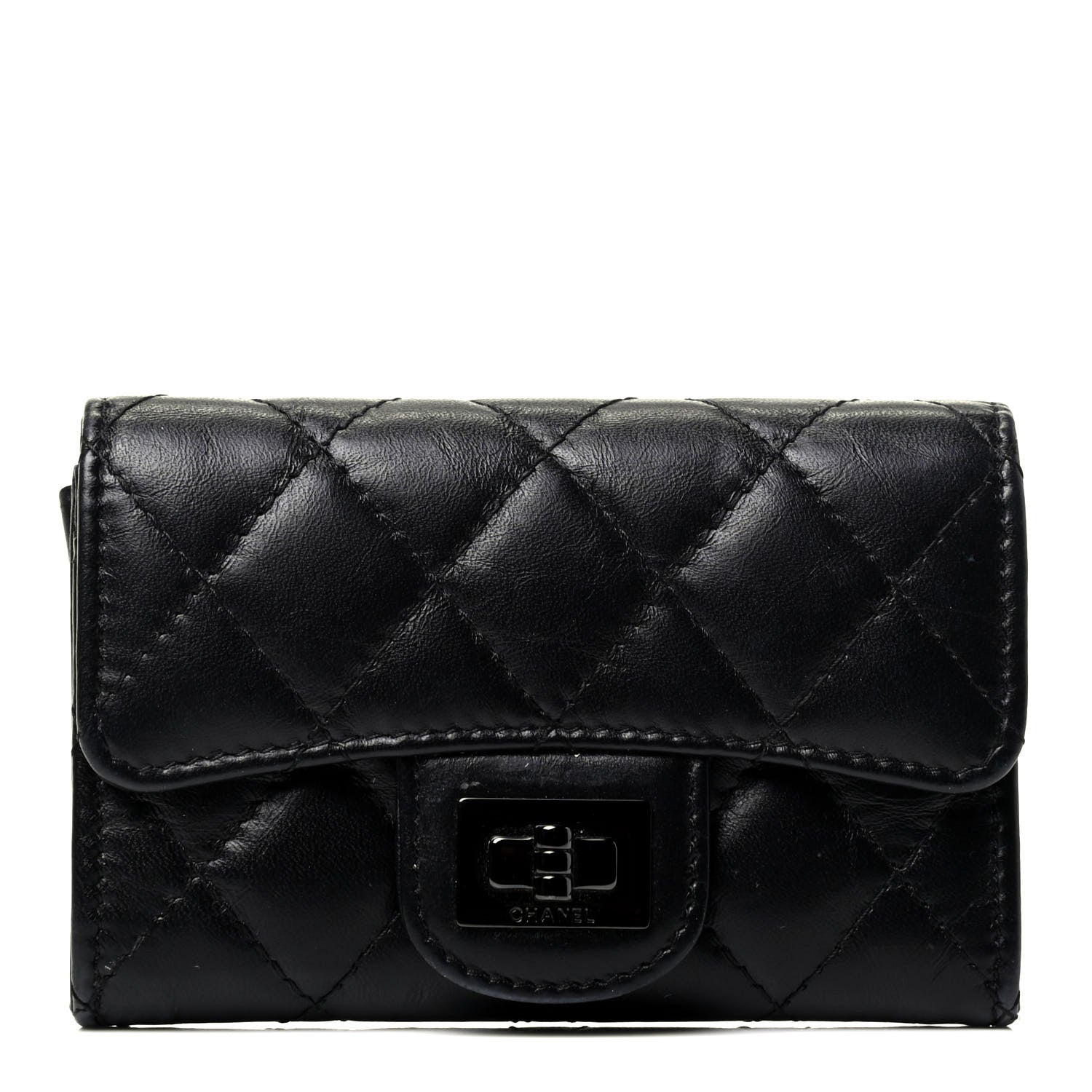 Chanel Aged Calfskin Quilted Reissue Flap Card Holder So Black 1 of 4