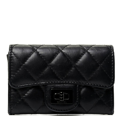 Chanel Aged Calfskin Quilted Reissue Flap Card Holder So Black 1 of 4