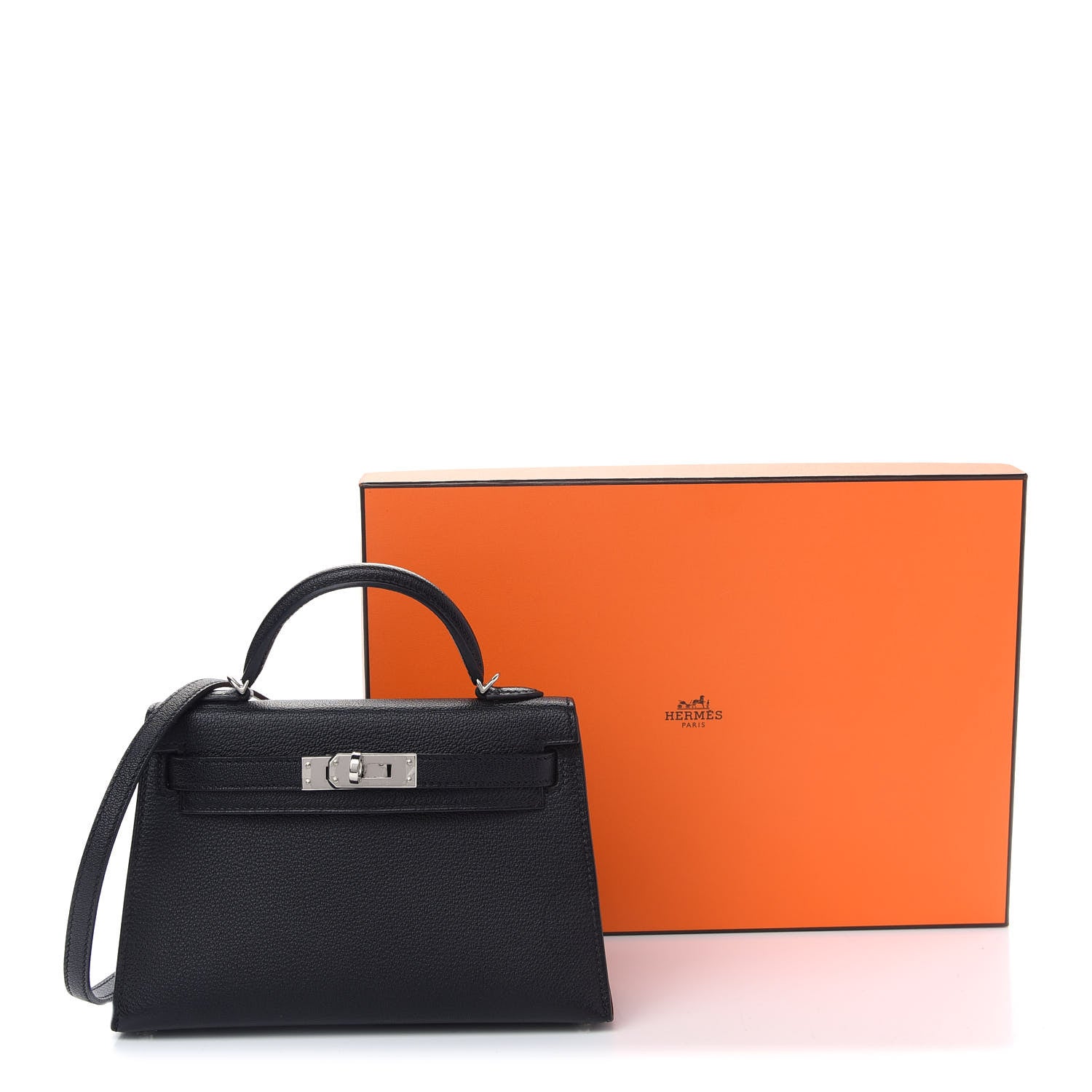 Hermes Chevre Chandra Mini Kelly Sellier 20 Black 8 of 8