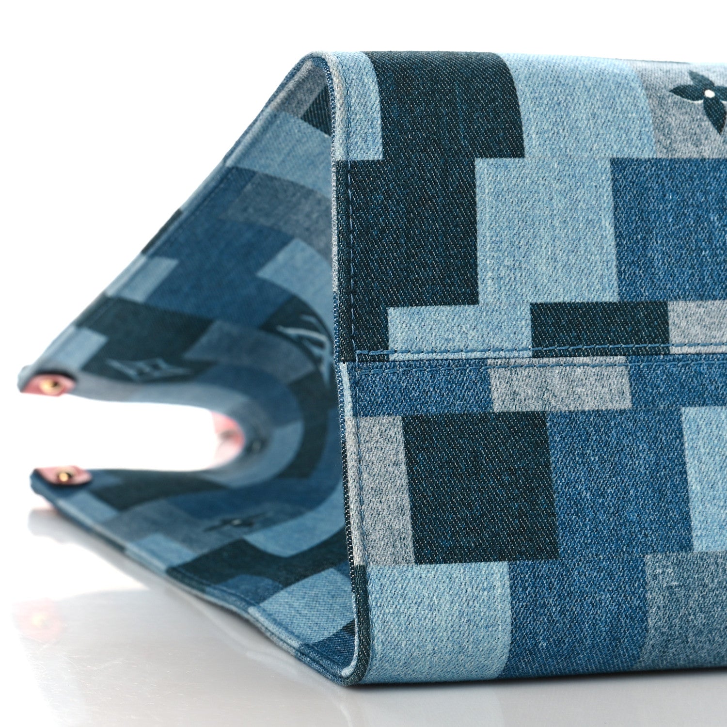 Louis Vuitton Denim Damier Monogram Onthego Blue Rouge 7 of 8