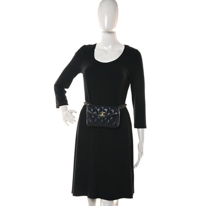 Chanel Lambskin Quilted Flap Waist Belt Bag Navy 2 of 11