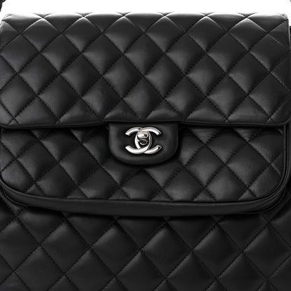 Chanel Lambskin Quilted Front Flap Tote Black 8 of 12