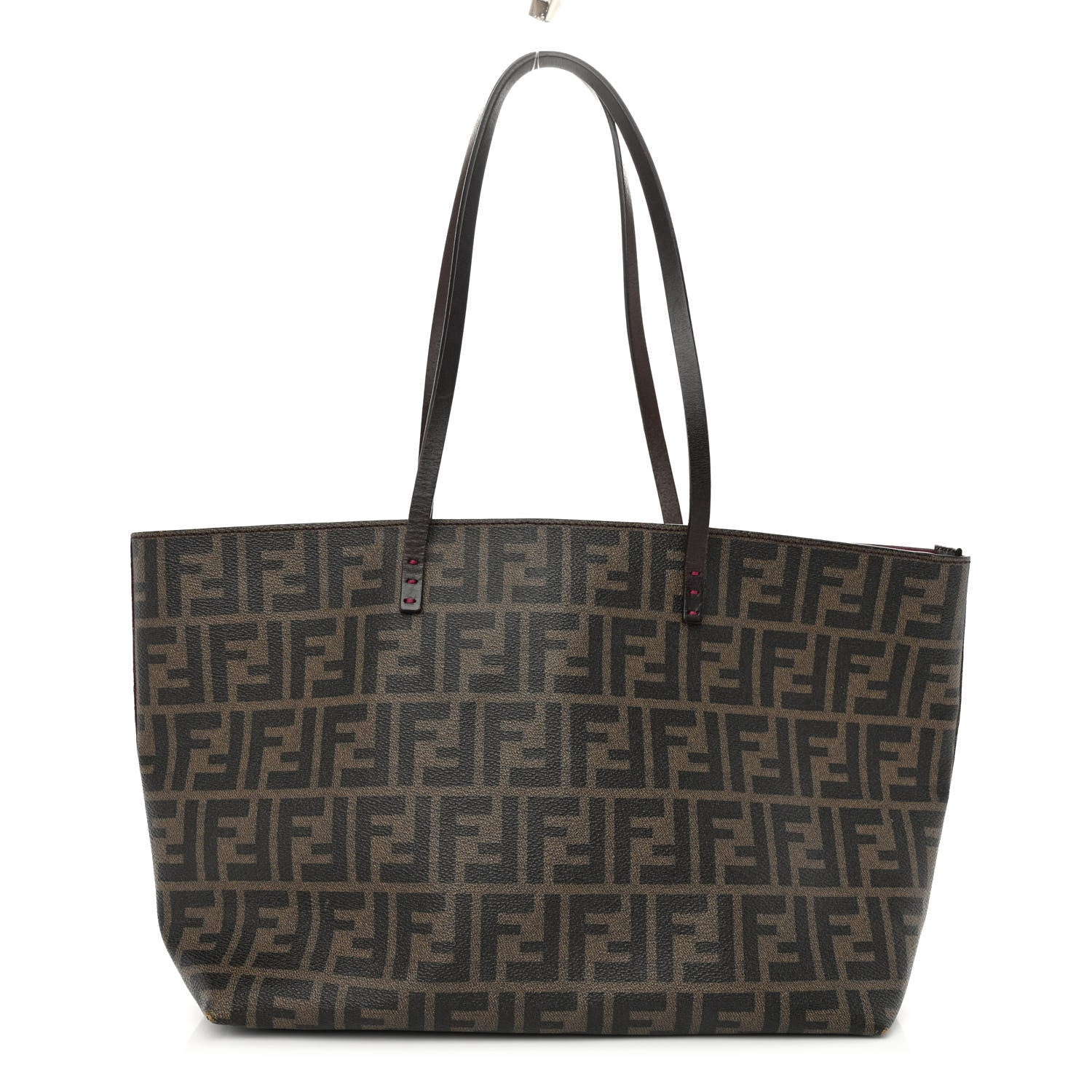 Fendi Zucca Spalmati Medium Roll Tote Tobacco Fuxia 1 of 10
