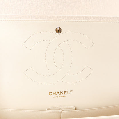 Chanel Caviar Quilted Jumbo Double Flap Light Beige 6 of 11