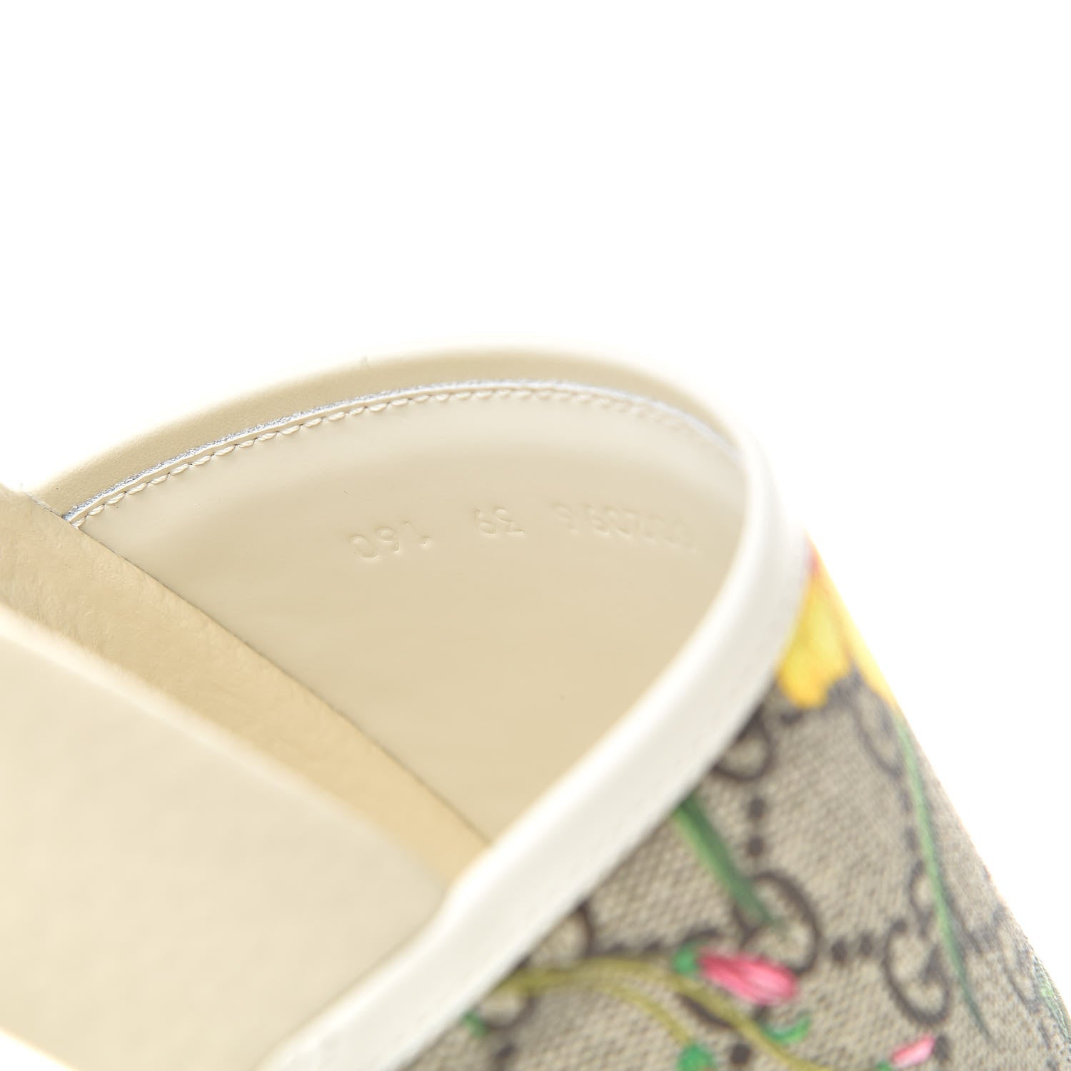 Gucci GG Supreme Monogram Flora Pursuit Slide Sandals 39 White 8 of 9