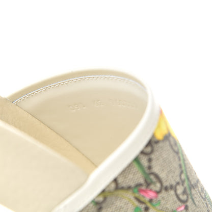 Gucci GG Supreme Monogram Flora Pursuit Slide Sandals 39 White 8 of 9