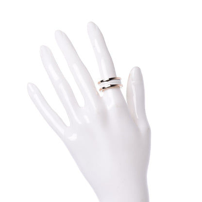 Bulgari 18K Rose Gold White Ceramic B.Zero1 Two-Band Ring 51 5.75 2 of 5