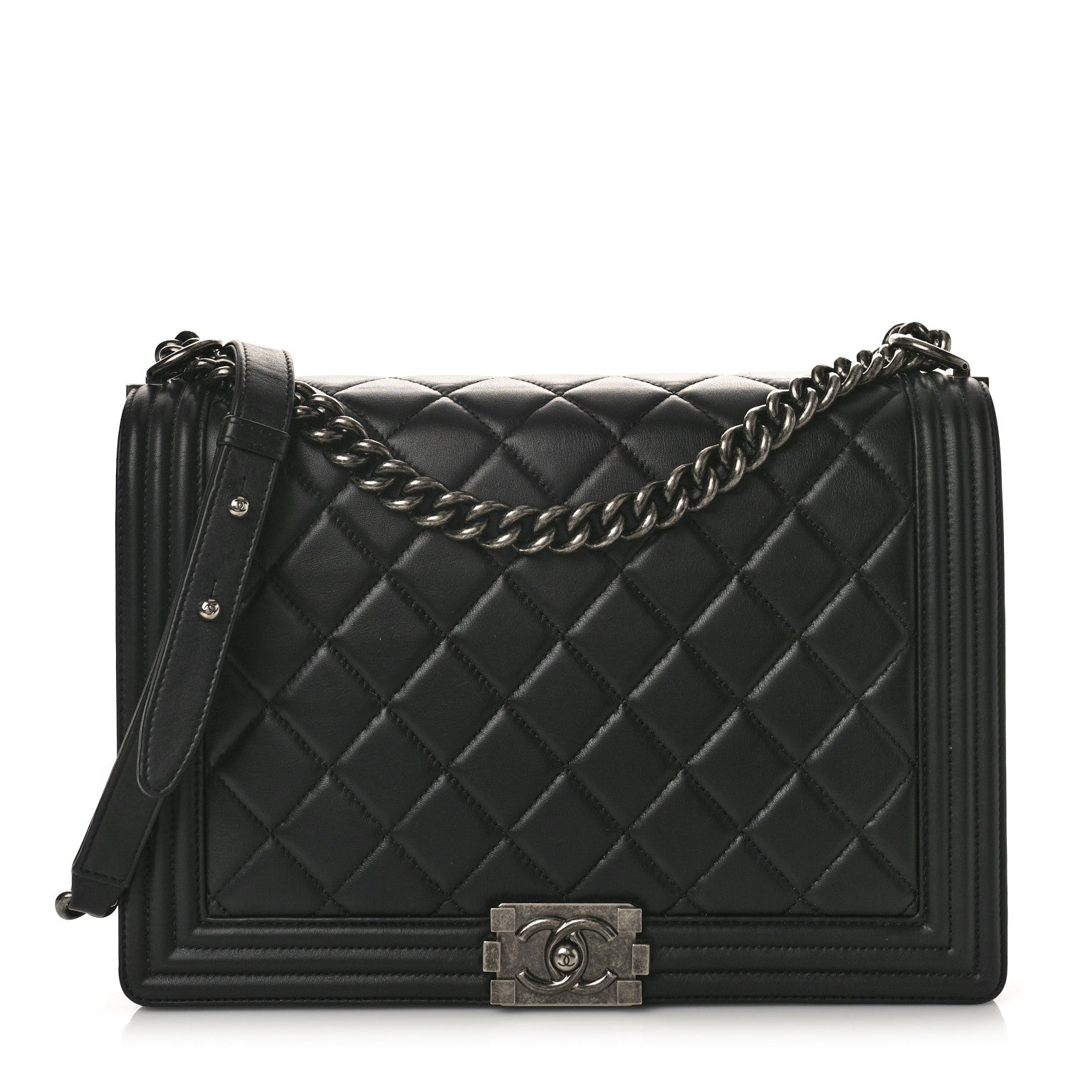 Chanel Calfskin Quilted Large Boy Flap Black 1 of 13