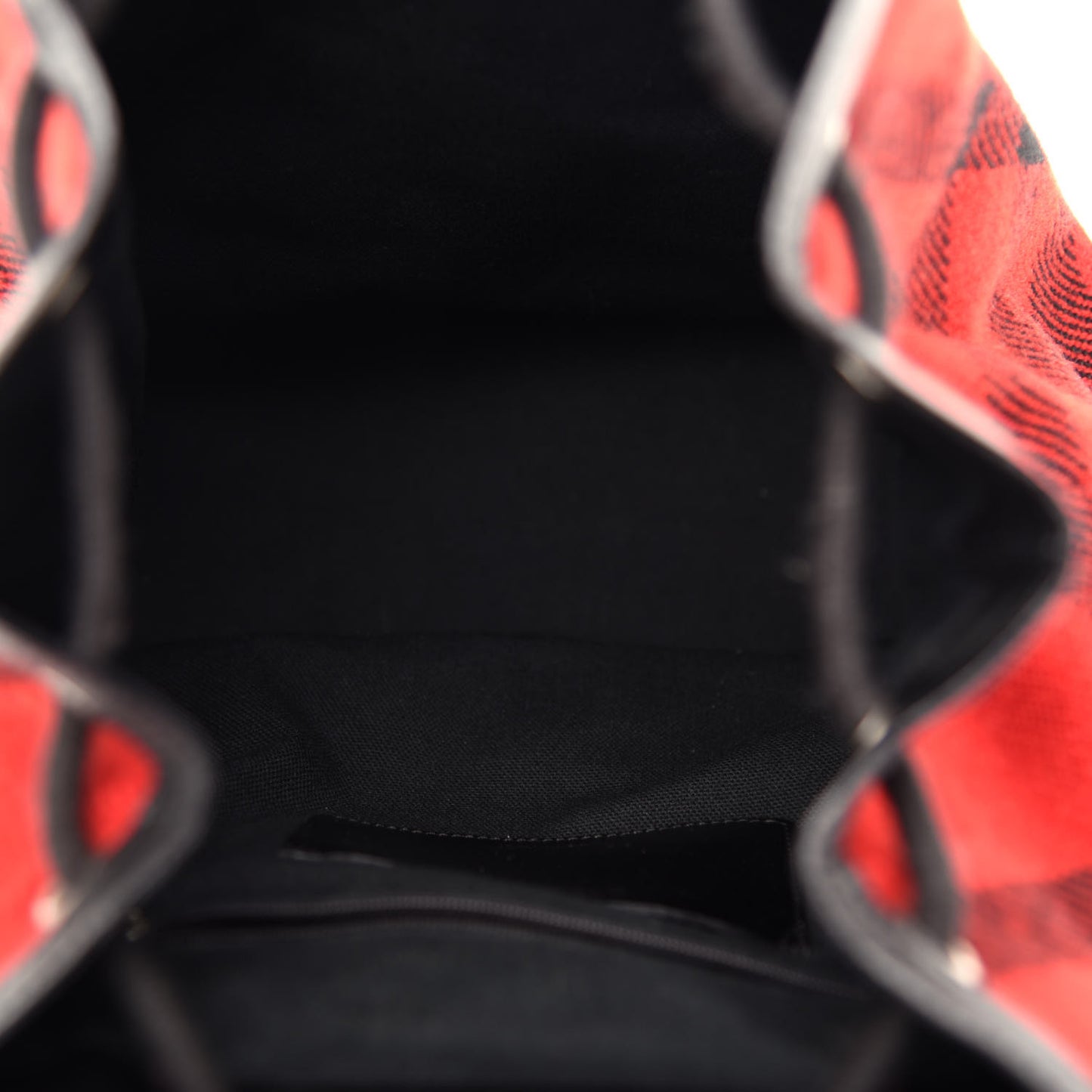 Wool Plaid Check Backpack Red