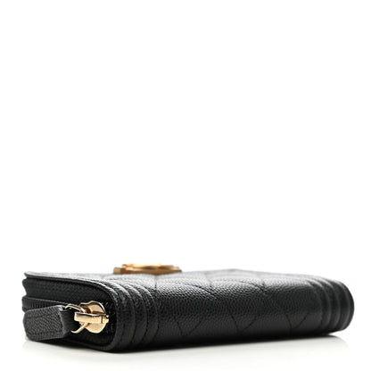 Chanel Caviar Quilted Boy Zip Around Coin Purse Wallet Black 4 of 9