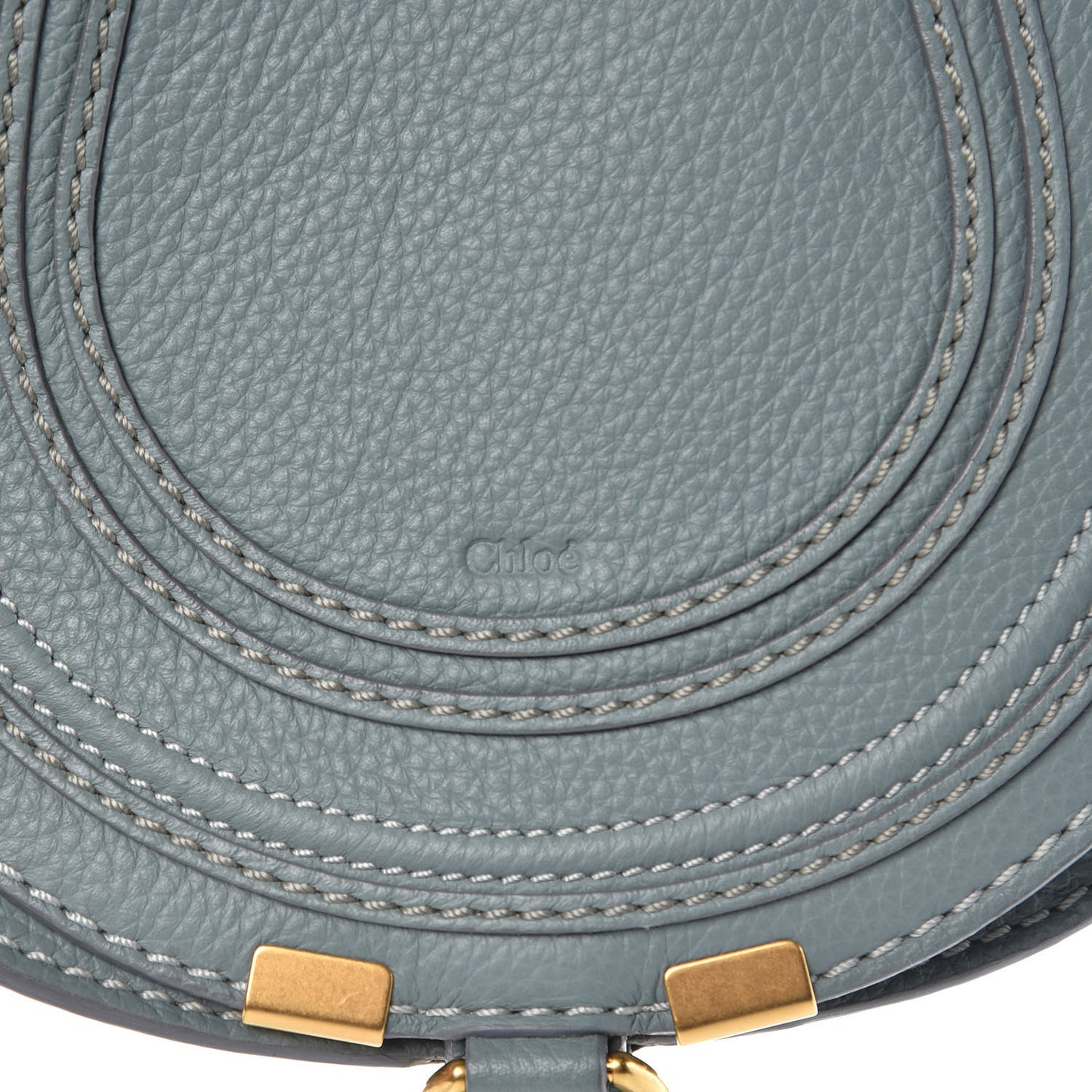 Calfskin Mini Marcie Round Crossbody Bag Rainy Blue