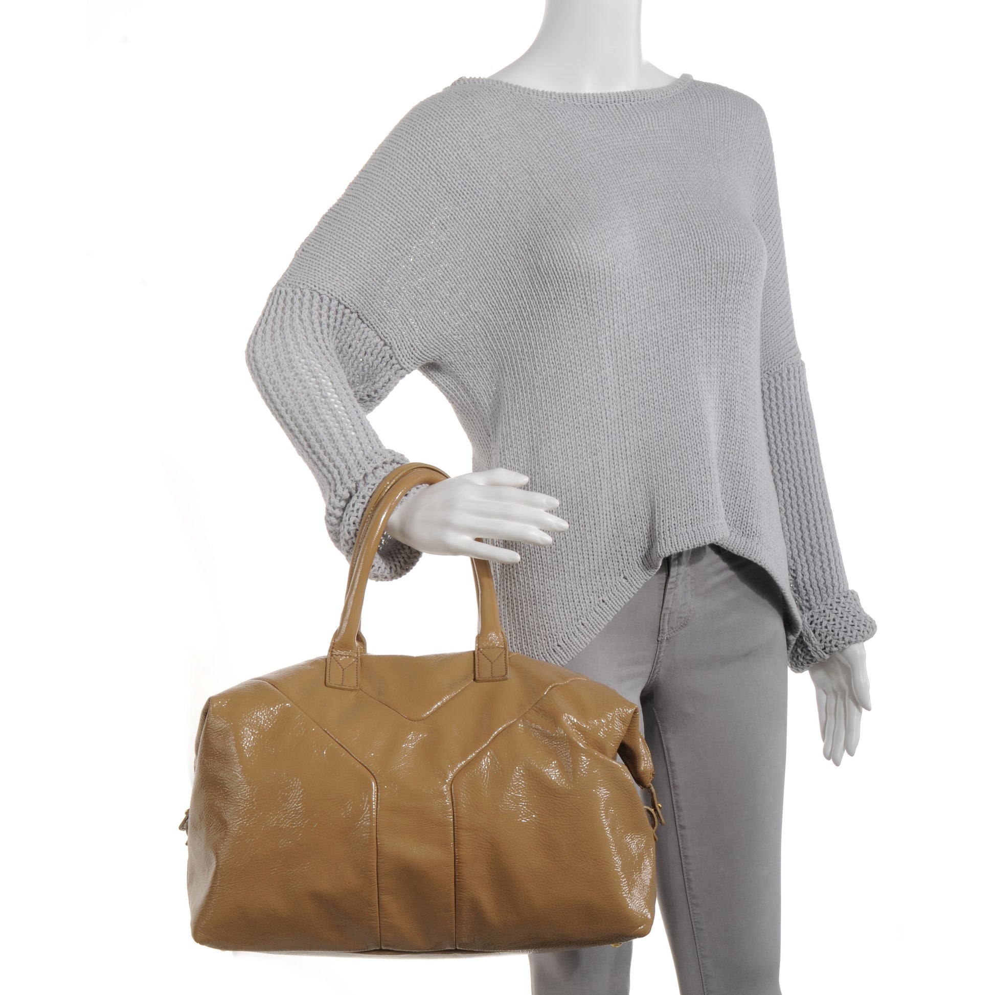 Saint Laurent Patent Medium Easy Sac Y Camel 2 of 9