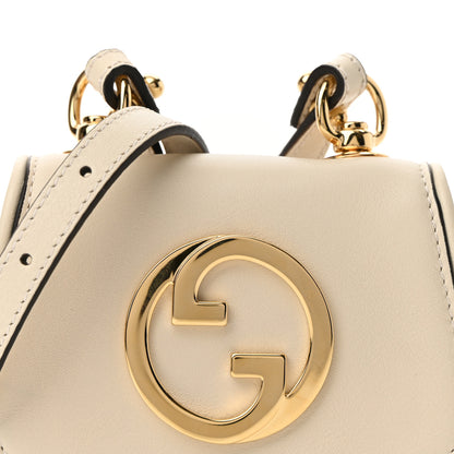 Gucci Roxy Calfskin Blondie Card Case Wallet with Strap Mystic White 8 of 11