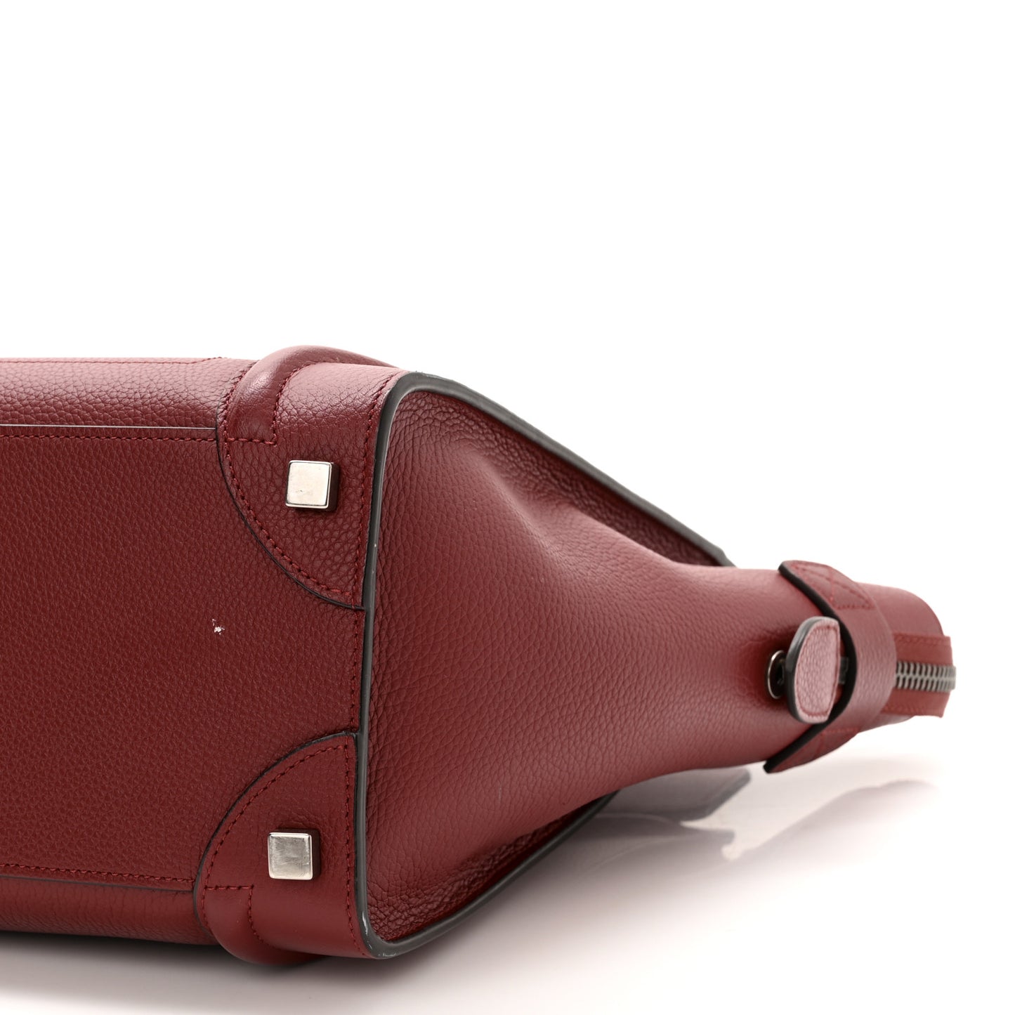 Drummed Calfskin Micro Luggage Merlot