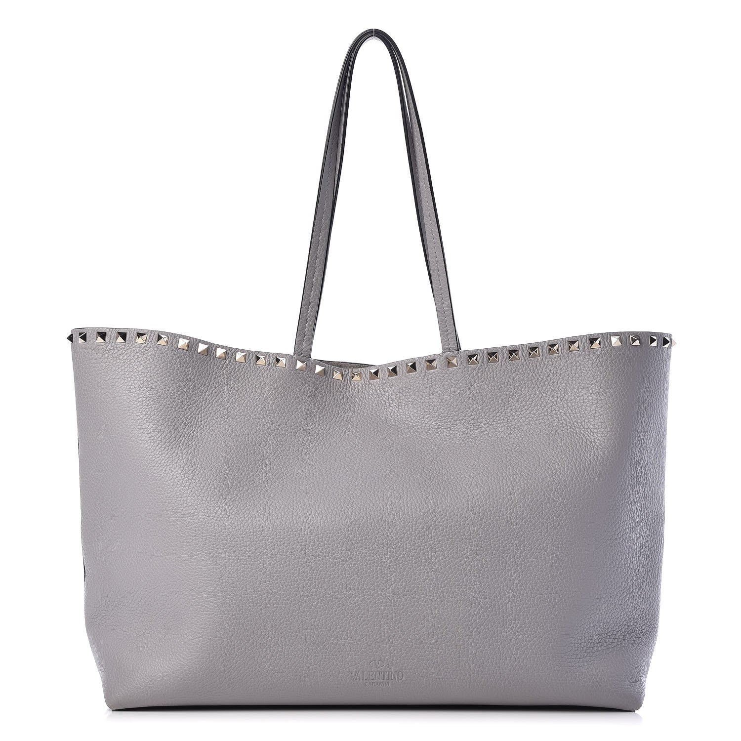 Valentino Garavani Grained Calfskin Rockstud Shoulder Tote Perla 1 of 20