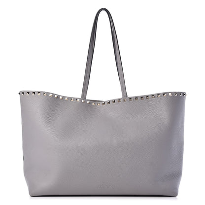 Valentino Garavani Grained Calfskin Rockstud Shoulder Tote Perla 1 of 20