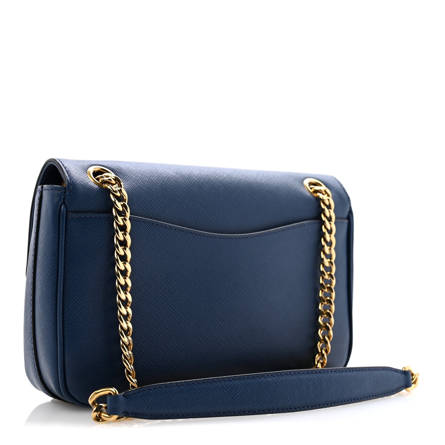 Saffiano Flap Shoulder Bag Bluette