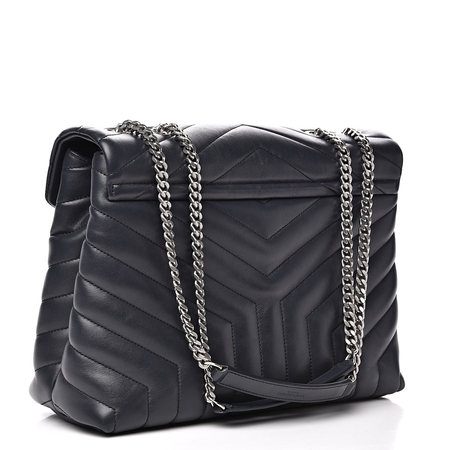 Saint Laurent Calfskin Y Quilted Monogram Medium Loulou Chain Satchel Asphalt 2 of 10