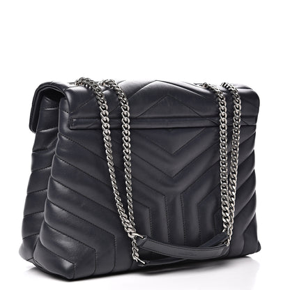 Saint Laurent Calfskin Y Quilted Monogram Medium Loulou Chain Satchel Asphalt 2 of 10