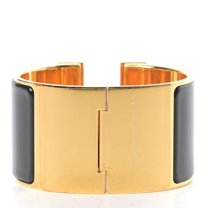 Hermes Enamel Extra Wide Clic Clac H Bracelet PM Black 3 of 4