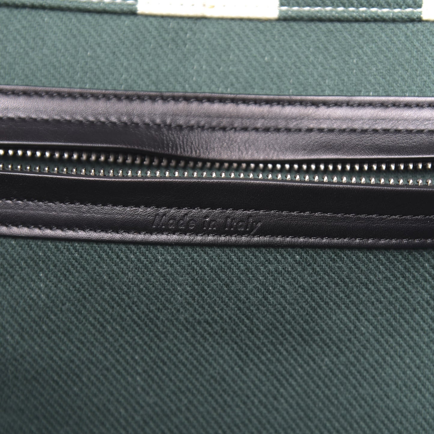 Cotton Canvas Striped Medium Phantom Luggage White Green