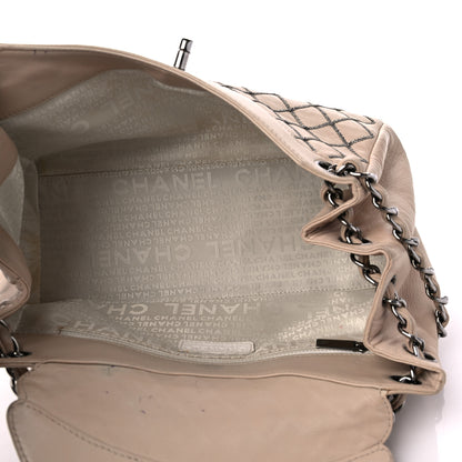 Chanel Lambskin Chain Stitch Shoulder Bag Beige 5 of 19