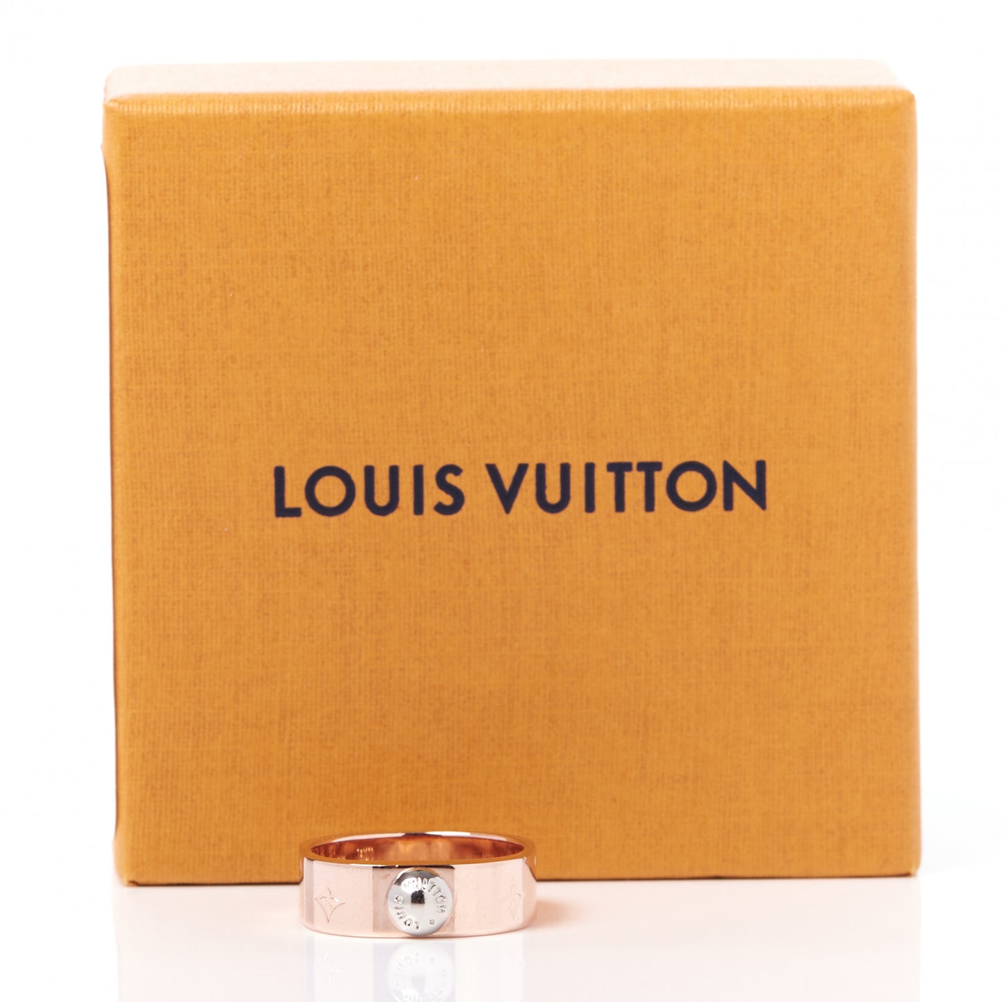 Brass Monogram Engraved Nanogram Ring M Pink Gold