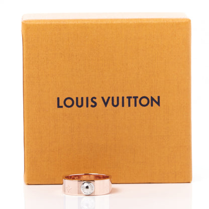 Louis Vuitton Brass Monogram Engraved Nanogram Ring M Pink Gold 7 of 7