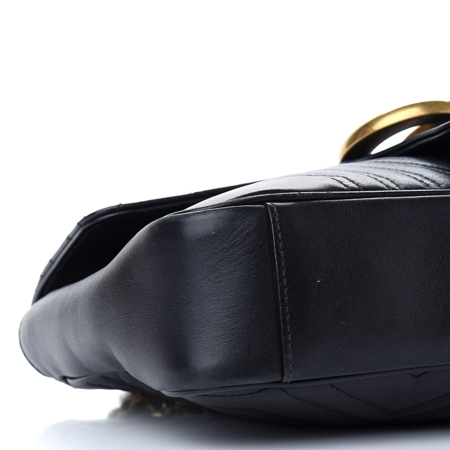 Calfskin Matelasse Medium GG Marmont Shoulder Bag Black