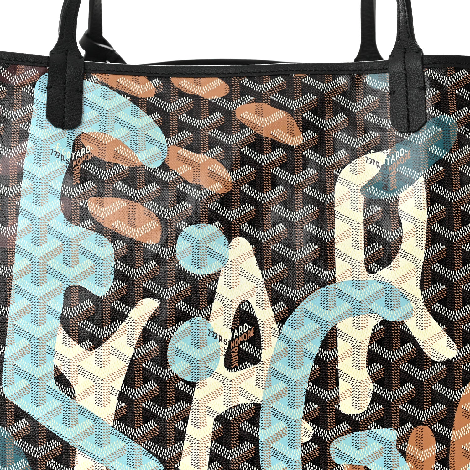 Goyard Goyardine Saint Louis Lettres Camouflage GM Black Blue 9 of 11