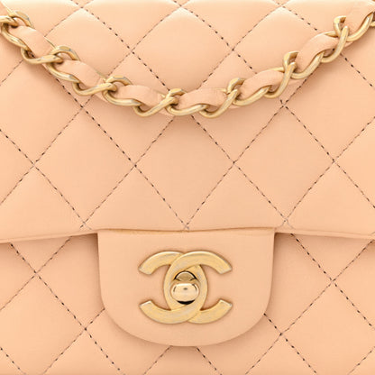 Chanel Lambskin Quilted Mini Rectangular Flap Beige 8 of 12