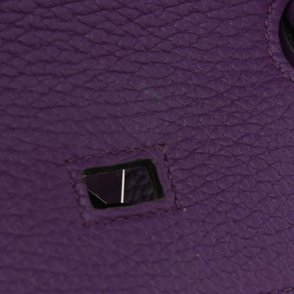 Hermes Taurillon Clemence Birkin 35 Ultraviolet 17 of 17