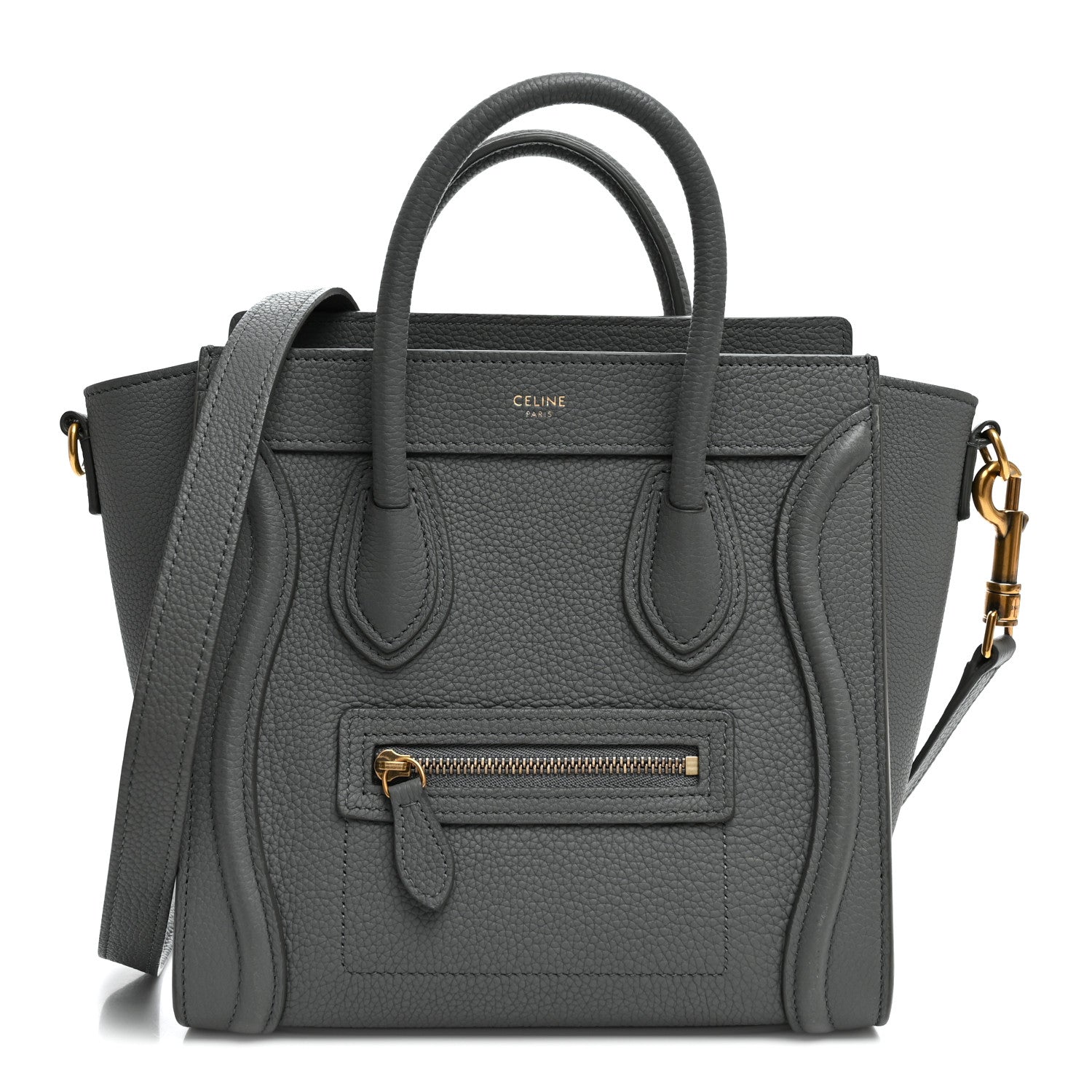 Celine Baby Drummed Calfskin Nano Luggage Kohl 1 of 11