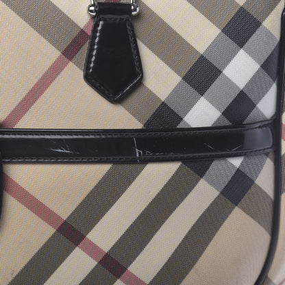 Burberry Patent Trim Nova Check Tote Black 16 of 28