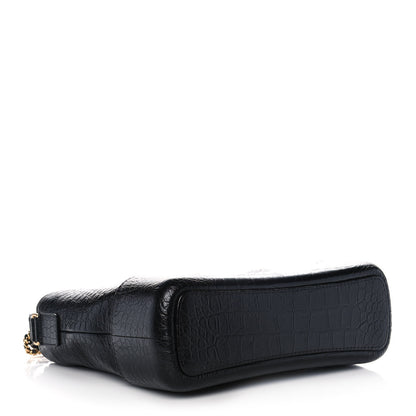 Chanel Crocodile Embossed Calfskin Medium Gabrielle Cocodile Hobo Black 4 of 13