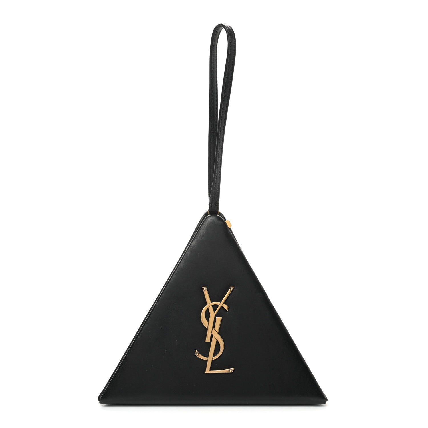 Saint Laurent Lambskin Pyramid Clutch Black 1 of 10