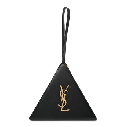 Saint Laurent Lambskin Pyramid Clutch Black 1 of 10