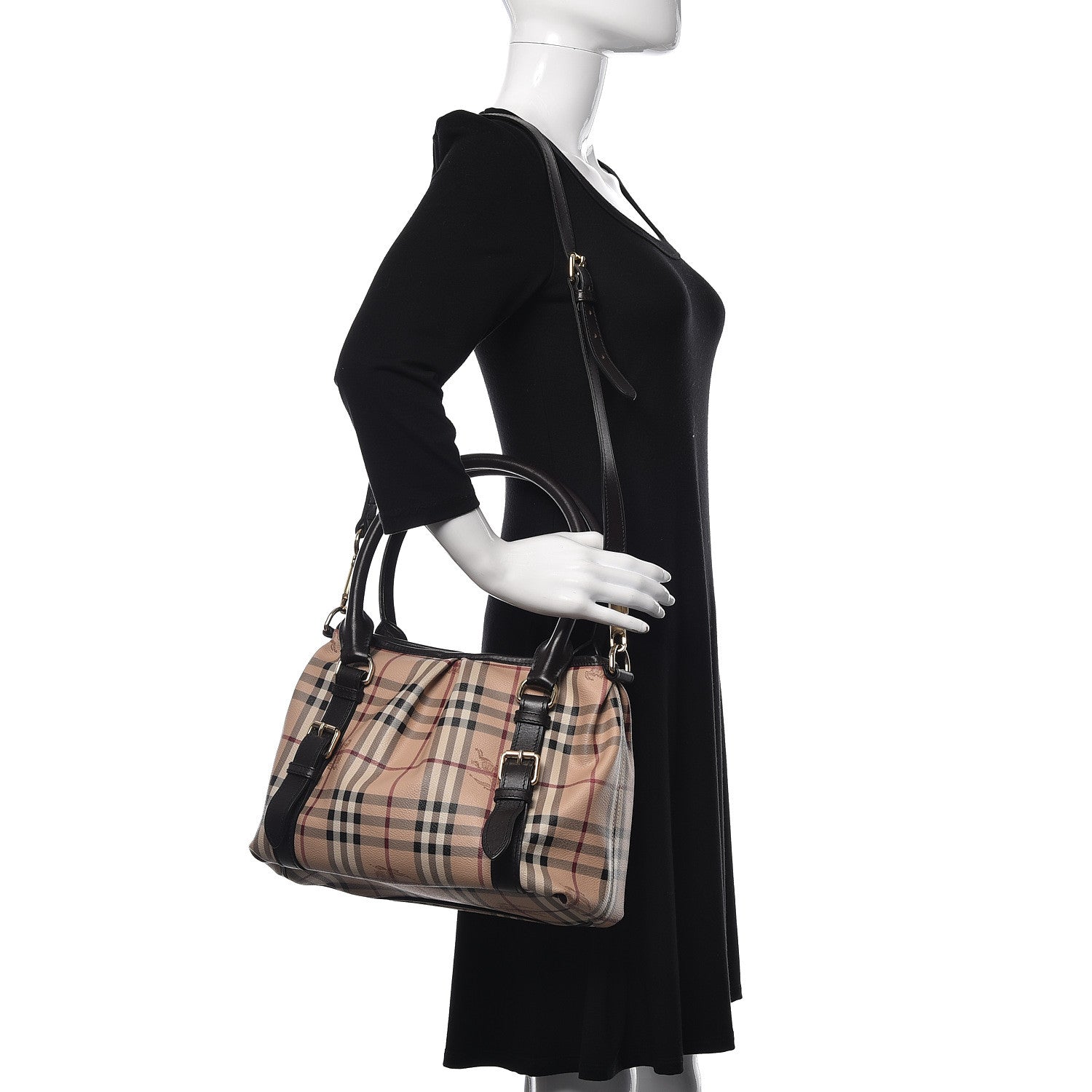 Burberry Haymarket Check Small Northfield Tote Chocolate 2 of 9