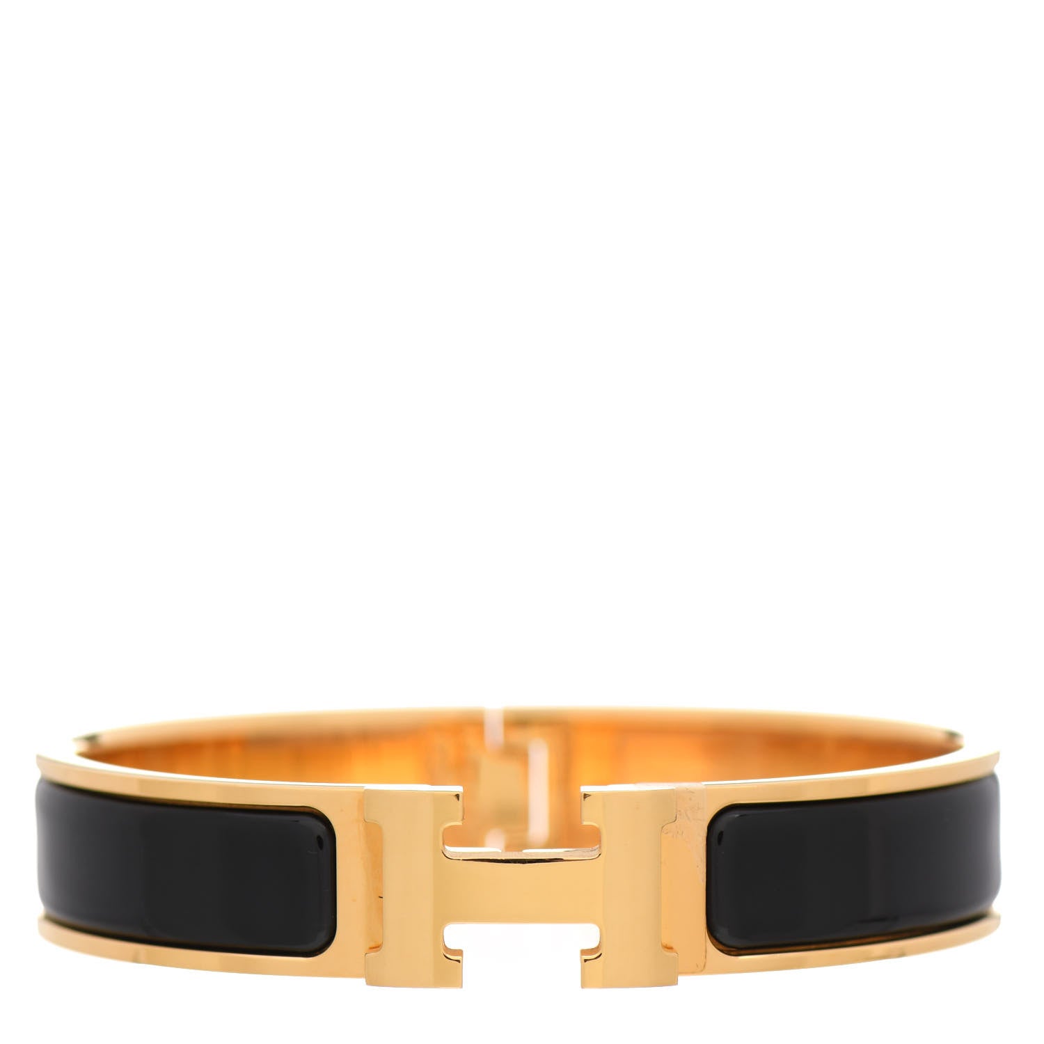 Hermes Enamel Narrow Clic Clac H Bracelet PM Black 1 of 5