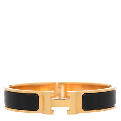 Hermes Enamel Narrow Clic Clac H Bracelet PM Black 1 of 5