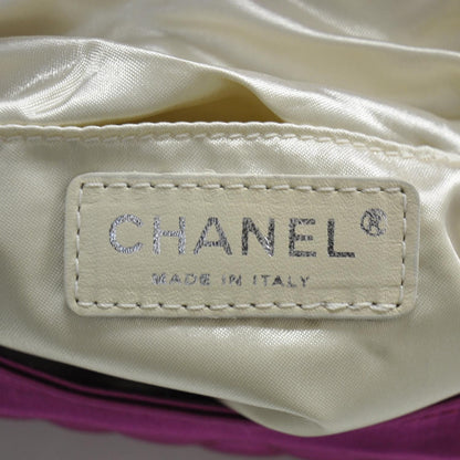 Chanel Satin Quilted Flap Clutch Fuchsia 6 of 8