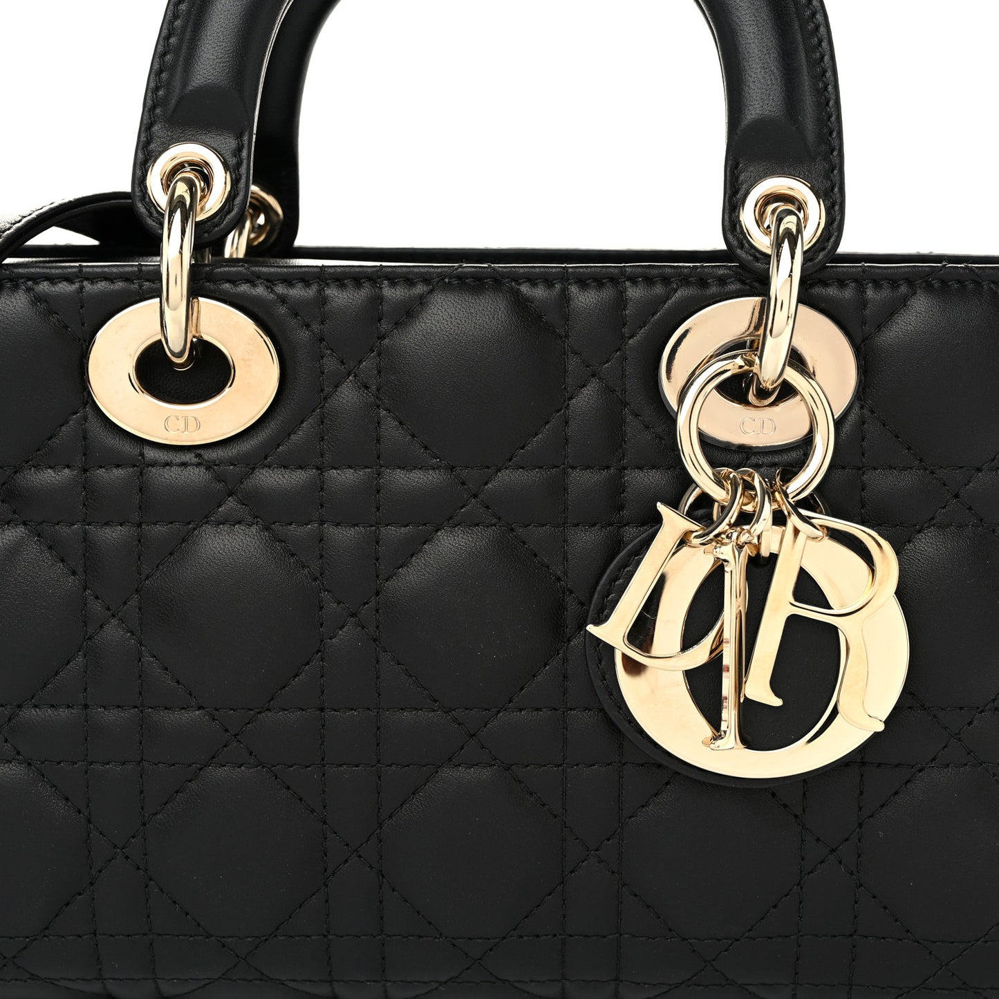 Lambskin Cannage Medium Lady D-Joy Black