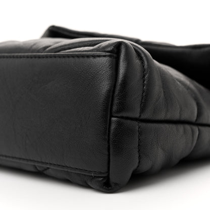 Saint Laurent Calfskin Quilted Toy Loulou Puffer Monogram Monochrome Chain Satchel Black 10 of 10