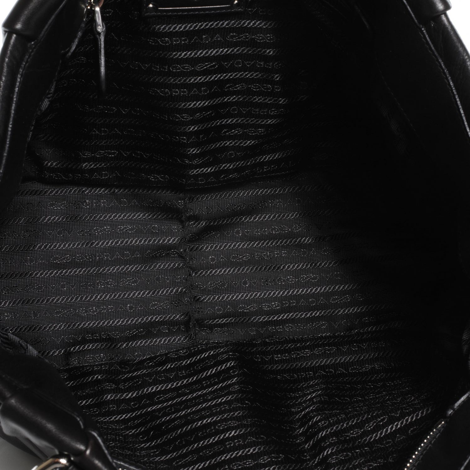 Prada Soft Calf Pleated Hobo Nero Black 6 of 9