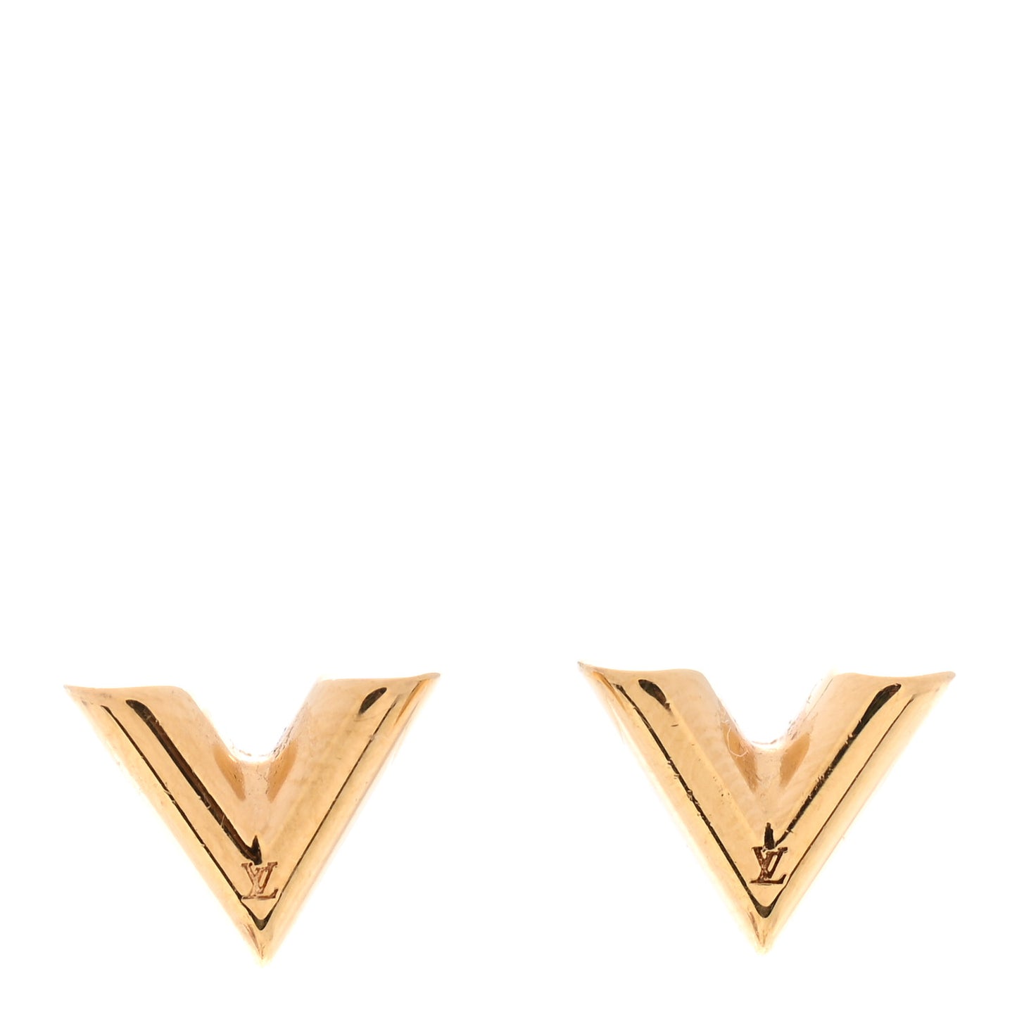 Brass Essential V Stud Earrings Gold