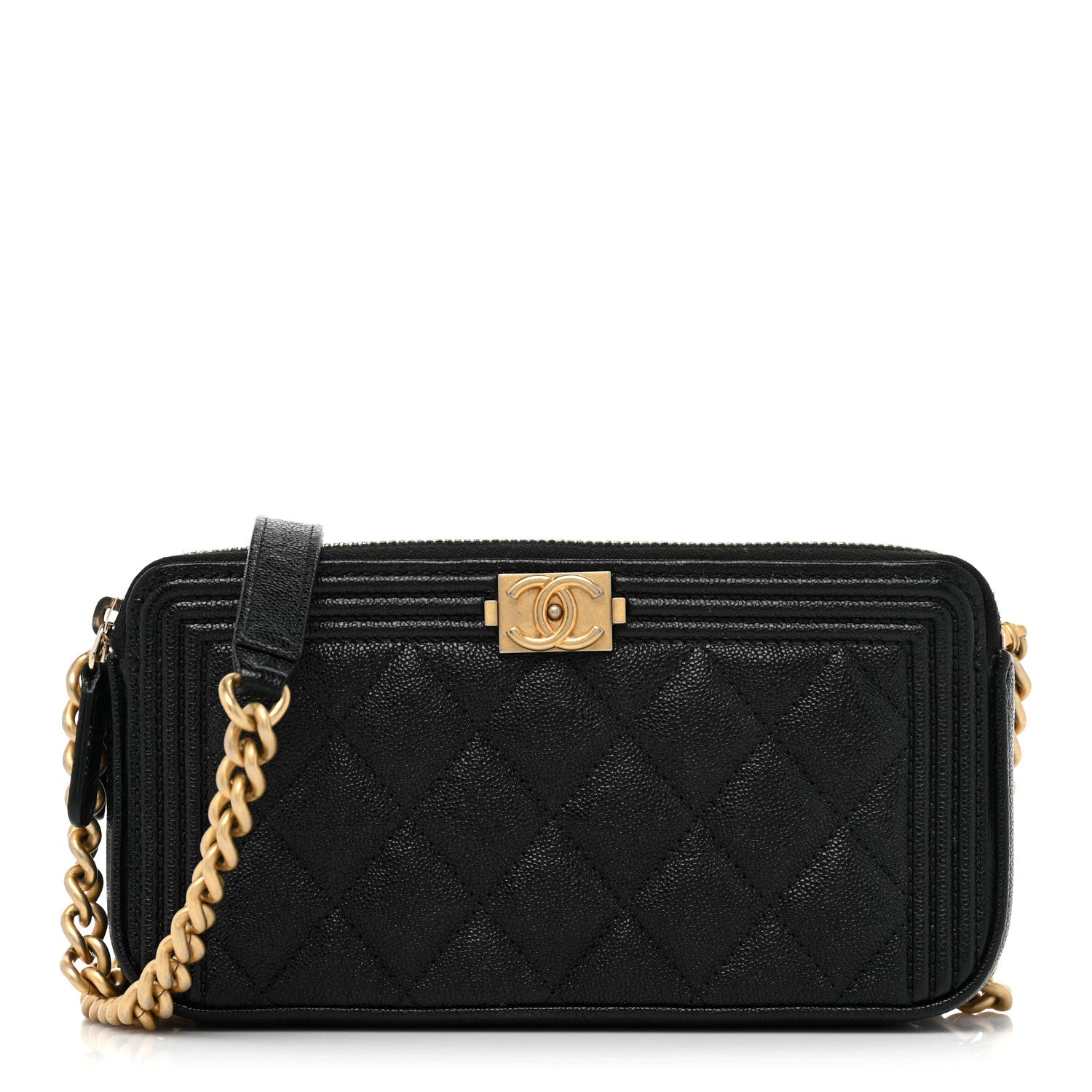 Chanel Caviar Quilted Small Boy Clutch With Chain Black 1 of 9