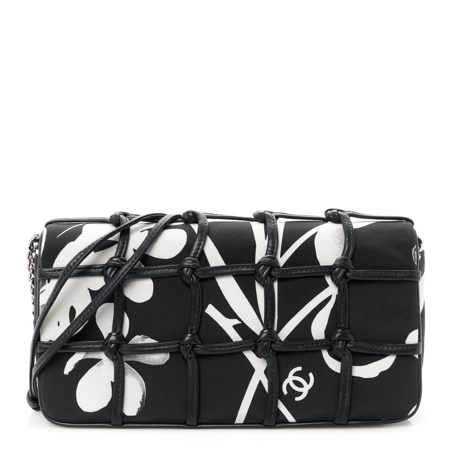 Silk Lambskin Tahiti Timeless Flap Navy White