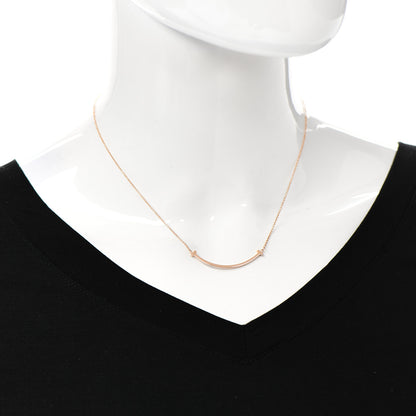 Tiffany 18K Rose Gold Small T Smile Pendant Necklace 2 of 6